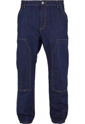 URBAN CLASSICS Herren Double Knee Jeans Blau/Dunkelblau