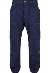 URBAN CLASSICS Herren Double Knee Jeans Blau/Dunkelblau