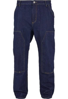 URBAN CLASSICS Herren Double Knee Jeans Blau/Dunkelblau