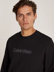 Calvin Klein Sweatshirt Raised Line Logo  Schwarz/Blau/Braun