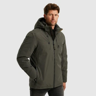 PME LEGEND Outdoorjacke Semi long jacket STEARPACKER Dunkelgrün/Khaki/Grün/Braun