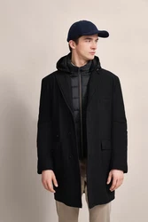 bugatti Kurzmantel mit abnehmbarer Kapuze Schwarz