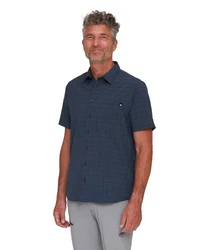 Mammut Kurzarmhemd Lenni Shirt Herren Dunkelblau/Hellblau/Blau