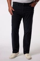 Men Plus Chinohose 5-Pocket Straight Fit Dunkelblau/Schwarz
