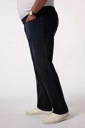 Men Plus Chinohose 5-Pocket Straight Fit Dunkelblau/Schwarz