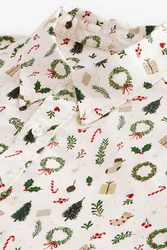 Next Langarmhemd mit Weihnachts-Print Weiß/Rosa/Beige/Gelb/Creme