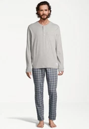 Pyjama Soft Flannel (Set, 2 tlg) Schlafanzug - Baumwolle - Atmungsaktiv - Hose mit Taschen