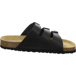 313323 Dreischnaller Pantolette fr Herren mit Fubett, bequeme Sandalen aus Leder