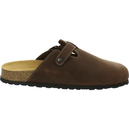 390072 Clogs Pantolette fr Herren aus Leder mit Fubett, Hausschuhe Made in Germany
