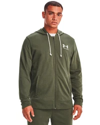 Under Armour Sweatjacke Rival Terry mit durchgehendem Zip Dunkelgrün