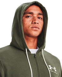 Under Armour Sweatjacke Rival Terry mit durchgehendem Zip Dunkelgrün