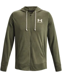 Under Armour Sweatjacke Rival Terry mit durchgehendem Zip Dunkelgrün