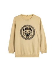 Sweatshirt Rundhalsausschnitt Mit Aufdruck