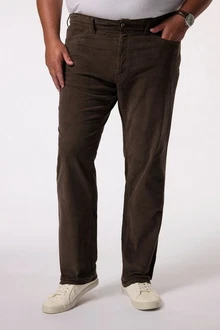 Men Plus Chinohose 5-Pocket Straight Fit Dunkelbraun/Khaki/Braun