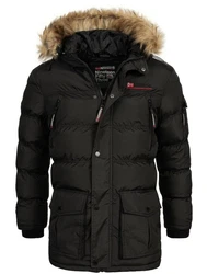 Geographical Norway Steppjacke Herren Outdoor Parka Schwarz/Dunkelgrün