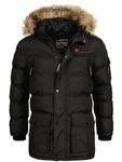 Geographical Norway Steppjacke Herren Outdoor Parka Schwarz/Dunkelgrün