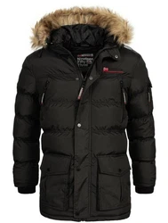 Geographical Norway Steppjacke Herren Outdoor Parka Schwarz/Dunkelgrün