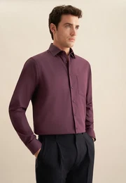 Flanellhemd Comfort Comfort Langarm Kentkragen Uni