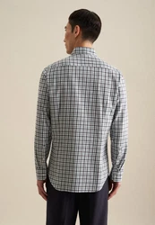seidensticker Flanellhemd Slim Langarm Button-Down-Kragen Dunkelgrün/Grün