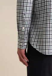 seidensticker Flanellhemd Slim Langarm Button-Down-Kragen Dunkelgrün/Grün