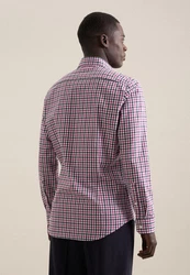 seidensticker Flanellhemd Shaped Langarm Button-Down-Kragen Karo 