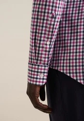 seidensticker Flanellhemd Shaped Langarm Button-Down-Kragen Karo 