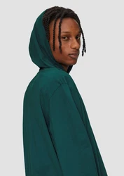 QS Langarmshirt Longsleeve mit Kapuze Dunkelgrün/Grün/Türkis