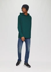 QS Langarmshirt Longsleeve mit Kapuze Dunkelgrün/Grün/Türkis