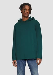 Langarmshirt Longsleeve mit Kapuze Garment Dye