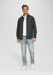 s.Oliver Langarmhemd Regular Fit Dunkelgrau/Grau/Schwarz