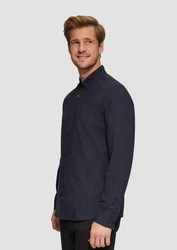 s.Oliver Langarmhemd Regular Fit Dunkelblau