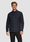 s.Oliver Langarmhemd Regular Fit Dunkelblau