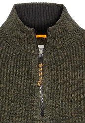 camel active Strickpullover Dunkelgrün/Khaki