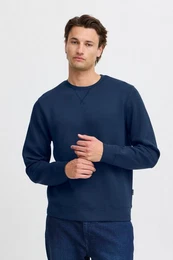 Strickpullover Strickpullover Regular Fit Langarm Bequem 8060 in Blau