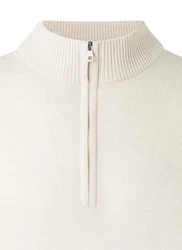 MAERZ Muenchen Strickpullover Stehkragen Zip Weiß/Creme/Khaki/Beige