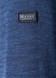 MAERZ Muenchen Strickpullover Stehkragen Zip Blau/Hellblau/Dunkelblau