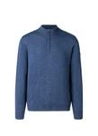 MAERZ Muenchen Strickpullover Stehkragen Zip Blau/Hellblau/Dunkelblau