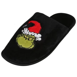The Grinch Herrenpantoffeln, Hausschuhe aus schwarzem Velours 41/42 EU Plsch Hausschuhe