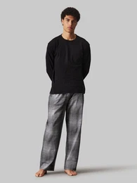 Pyjama L/S PANT SET (Set, 2 tlg) mit karierter Hose