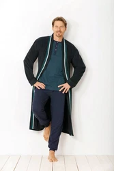 Hajo Bademantel Kimono Mantel Türkis/Lila/Hellblau/Blau/Dunkelgrün
