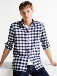 Tommy Hilfiger Langarmhemd BRUSHED GINGHAM SF SHIRT ivory/carbon navy