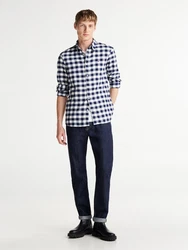 Tommy Hilfiger Langarmhemd BRUSHED GINGHAM SF SHIRT ivory/carbon navy