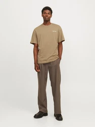 JACK & JONES T-Shirt 'JJEBradley' khaki/rosa/weiß