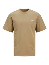 JACK & JONES T-Shirt 'JJEBradley' khaki/rosa/weiß
