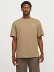 JACK & JONES T-Shirt 'JJEBradley' khaki/rosa/weiß JACK & JONES T-Shirt 'JJEBradley' khaki/rosa/weiß