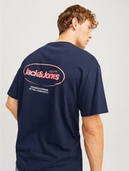JACK & JONES T-Shirt 'JJEBradley' Dunkelblau/Hellblau
