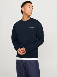Jack & Jones Sweatshirt JJEBRADLEY GRAPHIC SWEAT CREW NOOS Dunkelblau/Hellblau/Grau/Dunkelrot