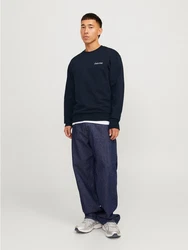 Jack & Jones Sweatshirt JJEBRADLEY GRAPHIC SWEAT CREW NOOS Dunkelblau/Hellblau/Grau/Dunkelrot