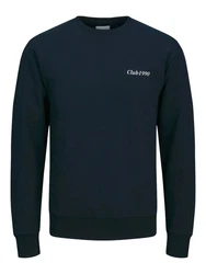 Jack & Jones Sweatshirt JJEBRADLEY GRAPHIC SWEAT CREW NOOS Dunkelblau/Hellblau/Grau/Dunkelrot