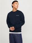 Jack & Jones Sweatshirt JJEBRADLEY GRAPHIC SWEAT CREW NOOS Dunkelblau/Hellblau/Grau/Dunkelrot